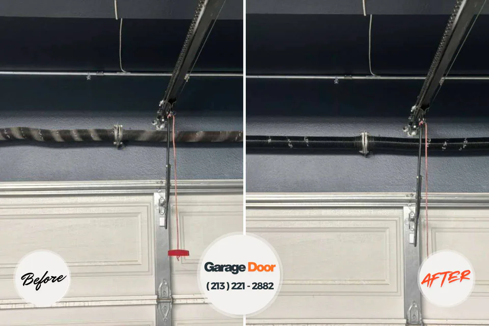 Before and after: garage door repair Manahawkin, NJ